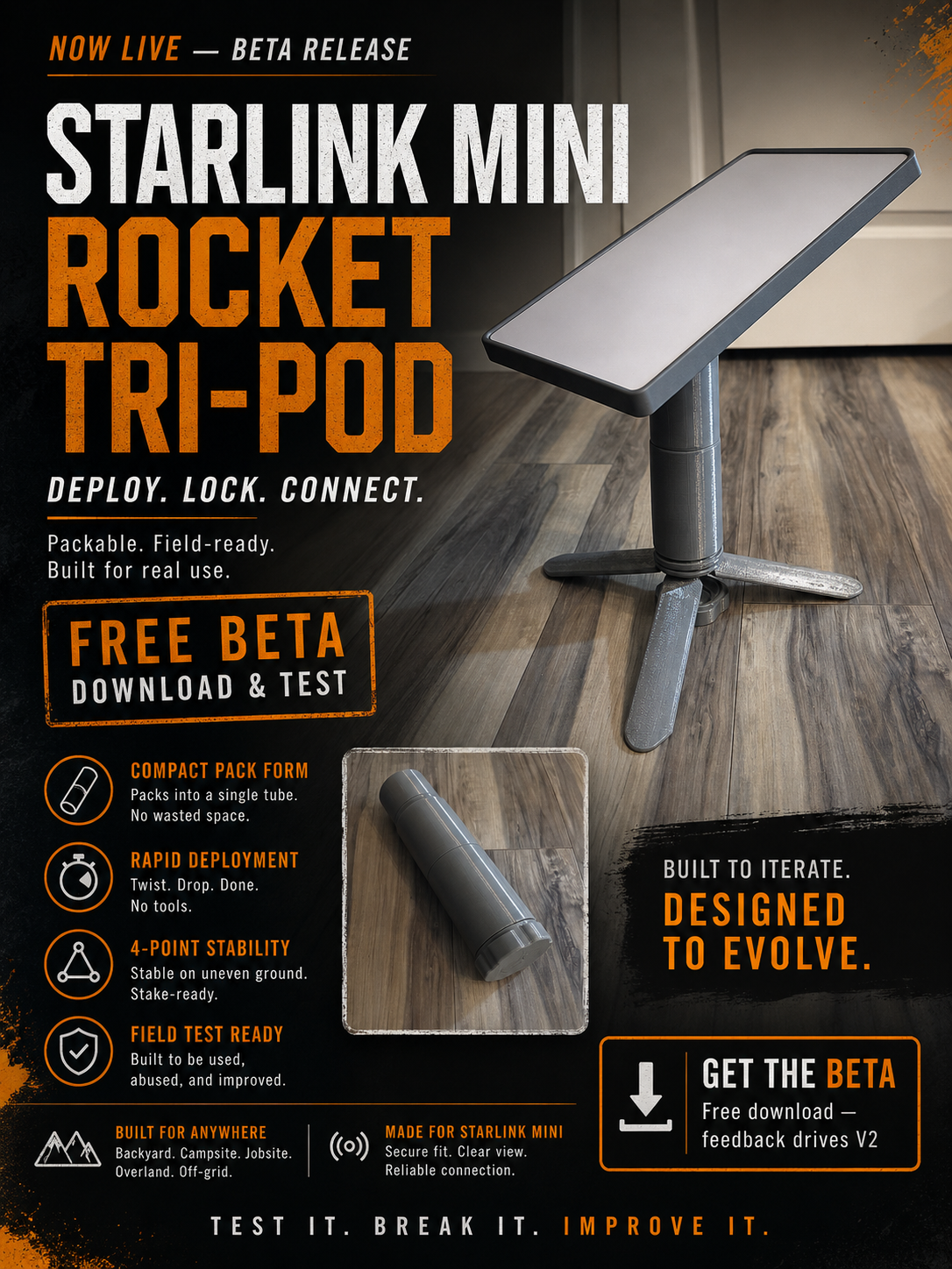 Starlink Mini Rocket Tri-Pod