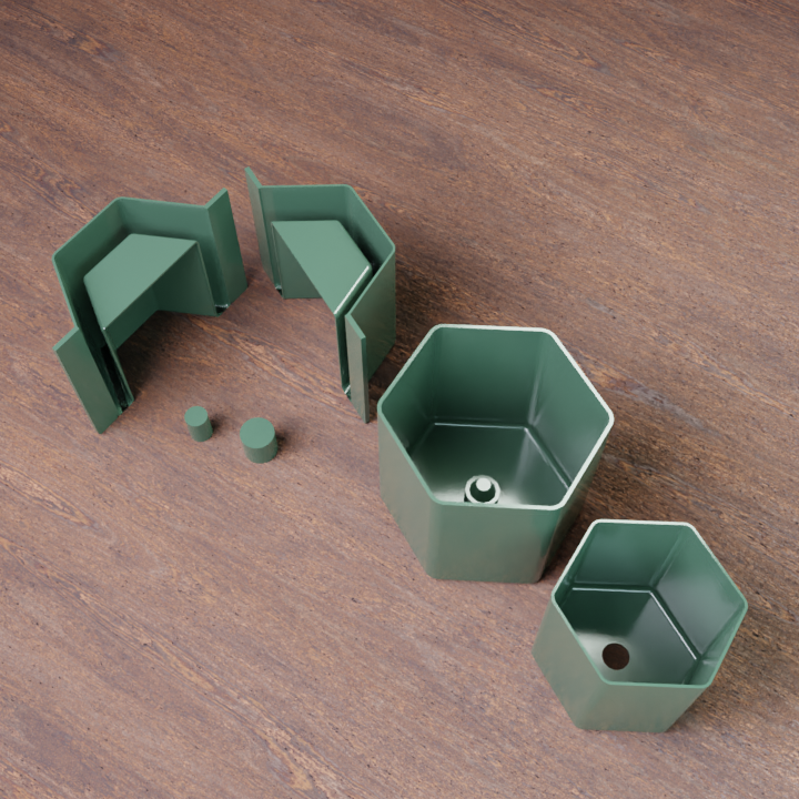Molde de maceta hexagonal