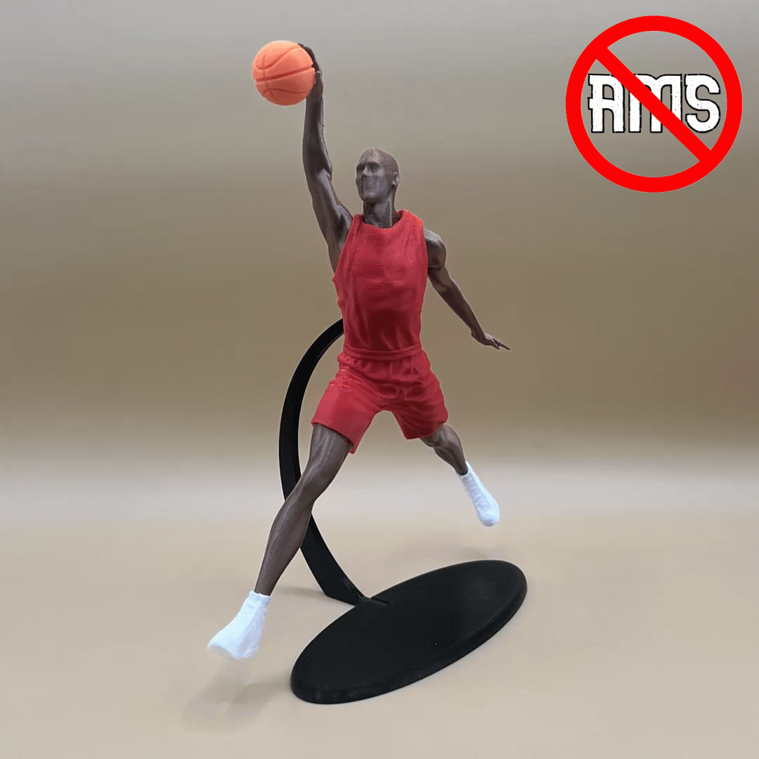 Michael Jordan Inspired Basketball Figurine - Action Pose (Multi-Part Print)