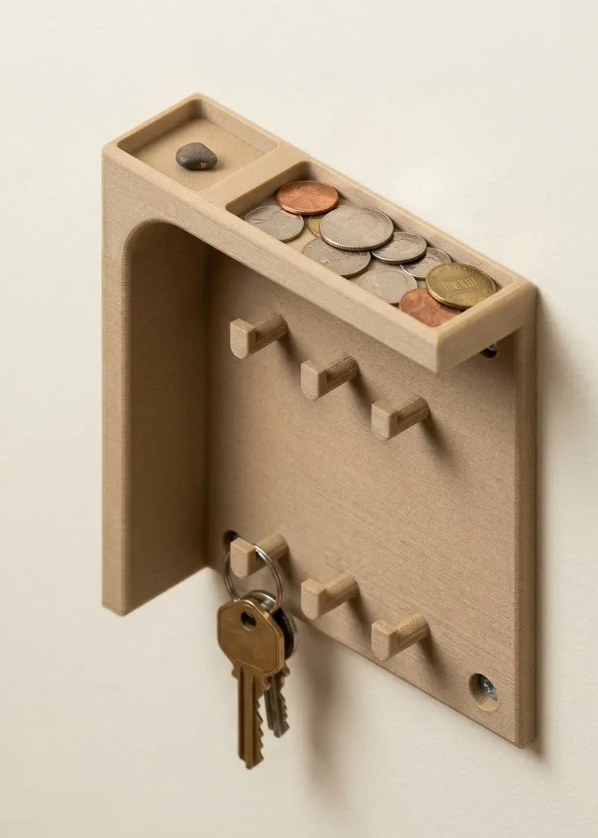 Porta-llaves -Organizador de Entrada Nórdico y Vaciabolsillos (Editable) 3D model