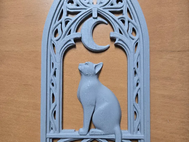 Gothic Moon Cat Window Silhouette