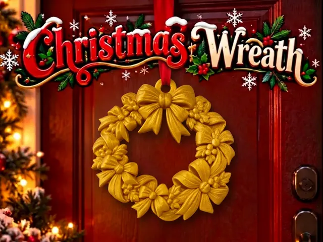 Christmas Bow Wreath with Decoration
