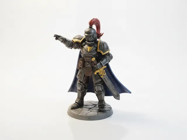 Knight Pointing Medieval Fantasy Figurine 3D Printable