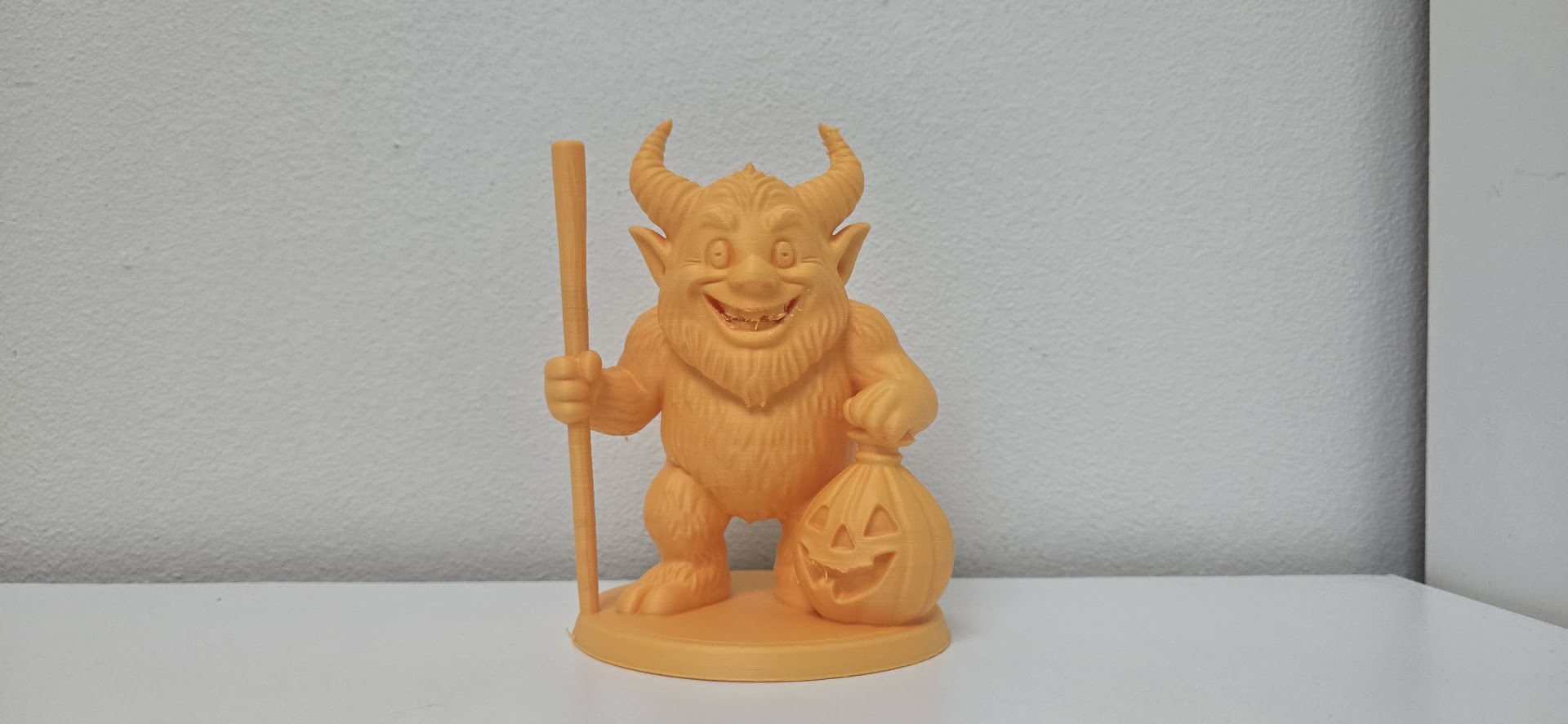 Halloween Horned Goblin with Pumpkin Bag