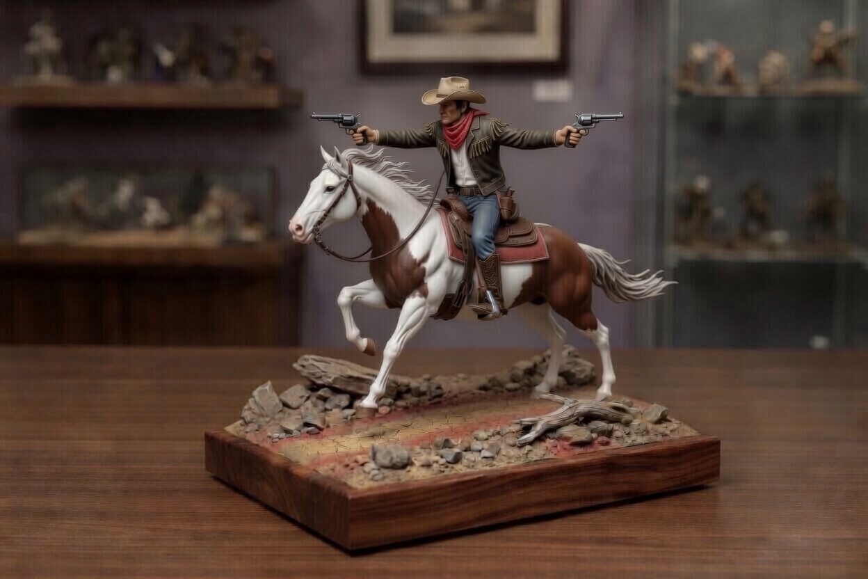 Wild West Cowboy on Horseback