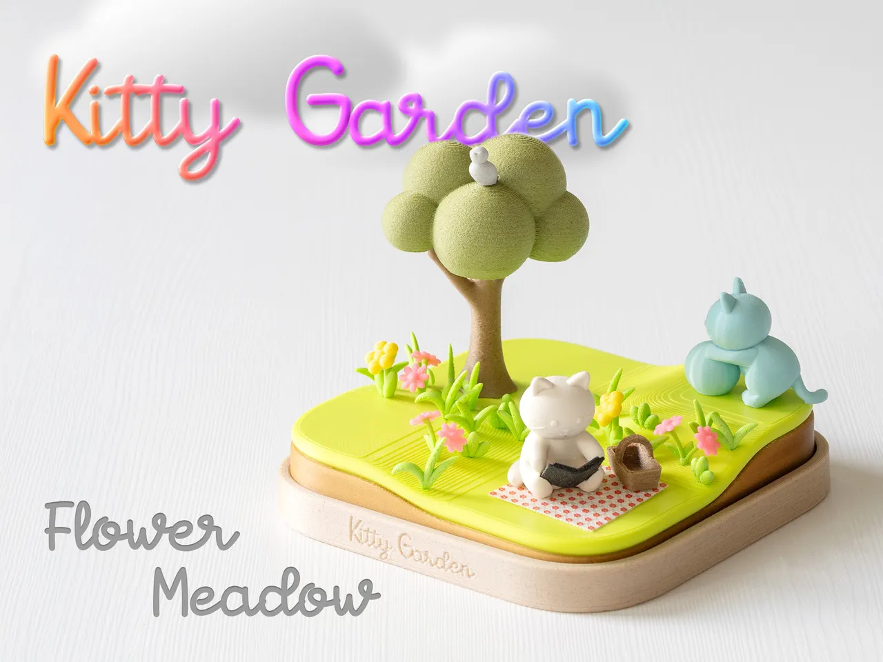 Kitty Garden Flower meadow autorstwa Retron Print Pobierz