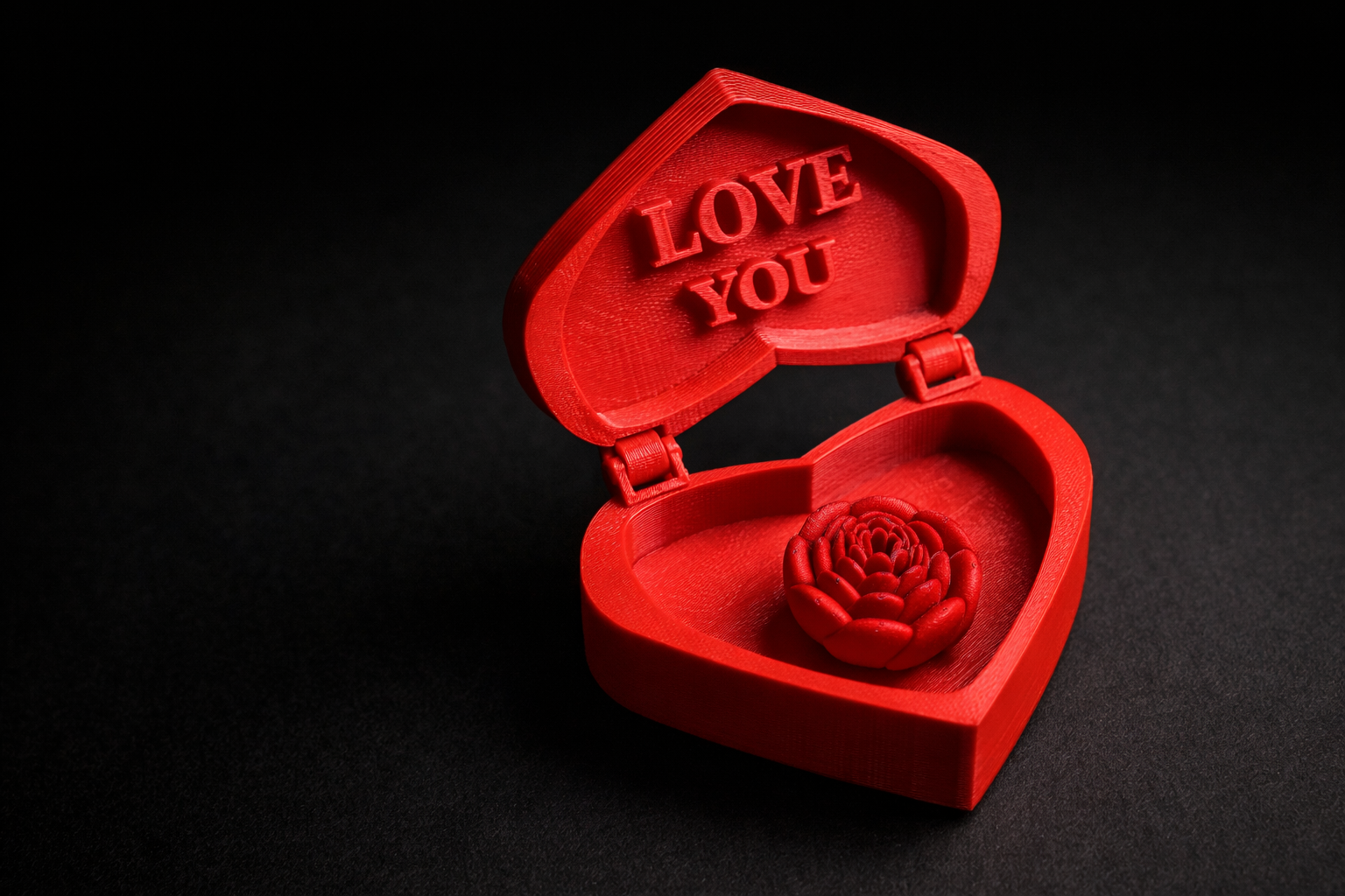 Printed Heart Box with Rose – “Love You”