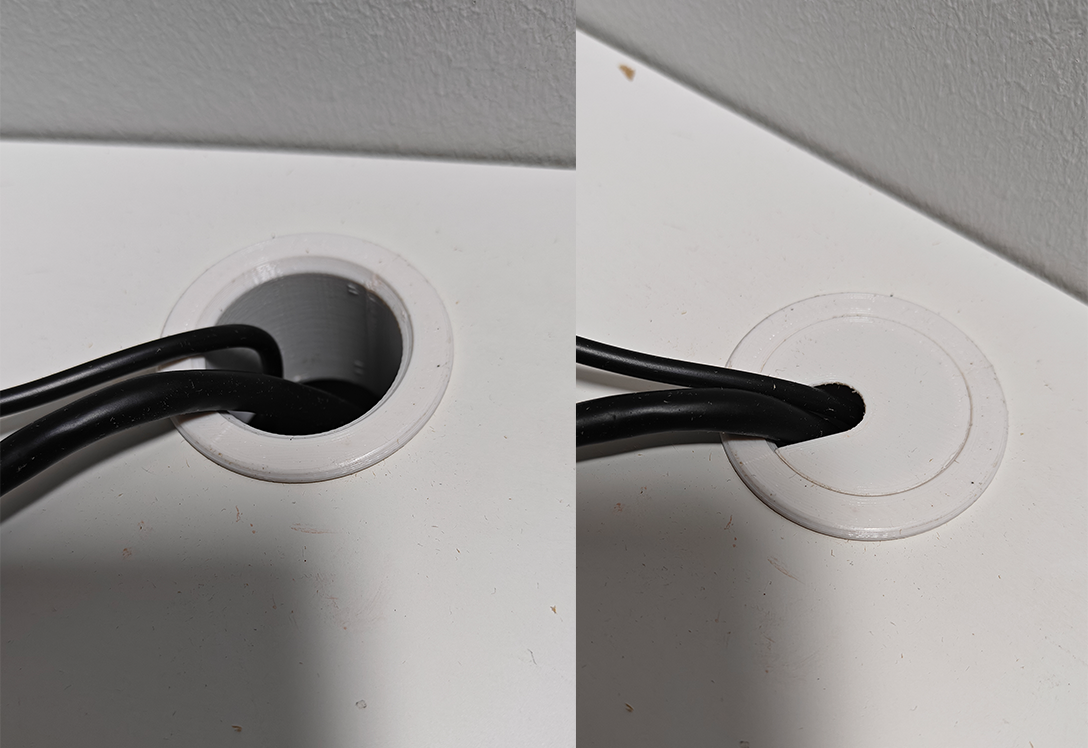 Cable Passthrough for 35mm hole (34mm deep) with cover