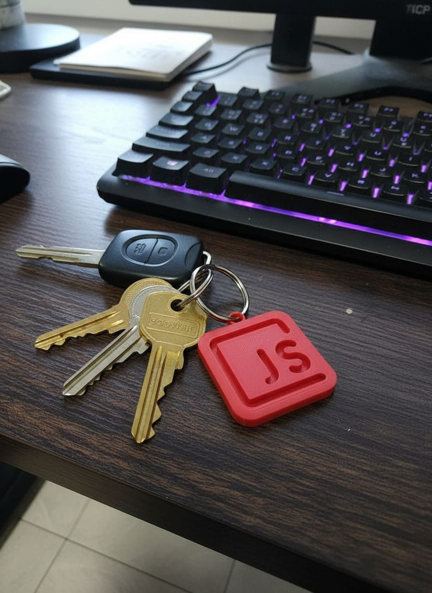 Miniatura 2 do modelo 3D JavaScript Logo Keychain – For Web Developers & Coding Enthusiasts