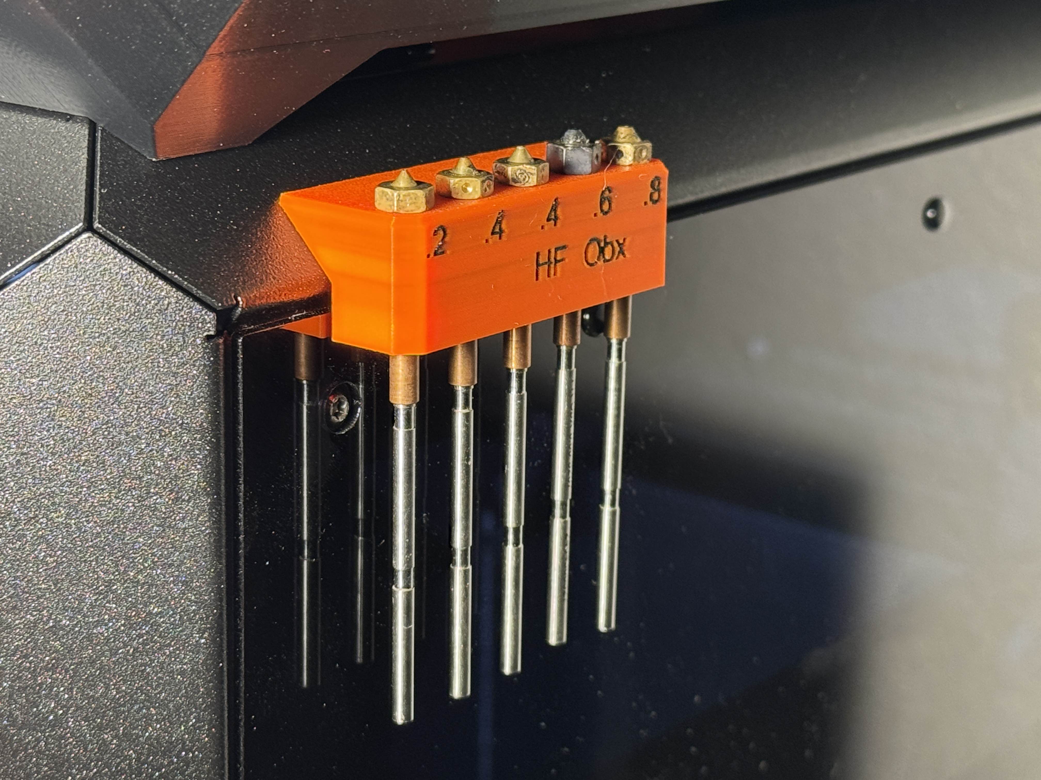Remixed for 6x2mm magnets - Prusa Core One magnetic nozzle storage