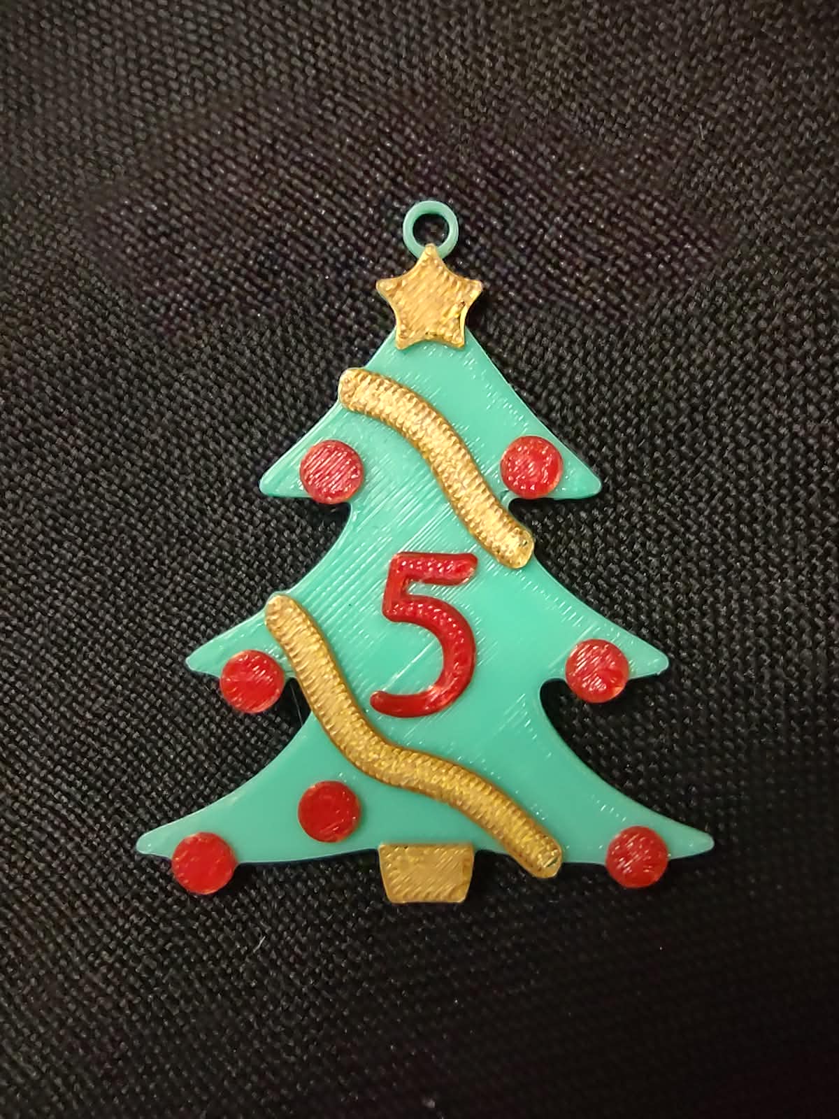 5 Number - Christmas Tree with Baubles, Tinsels and Star