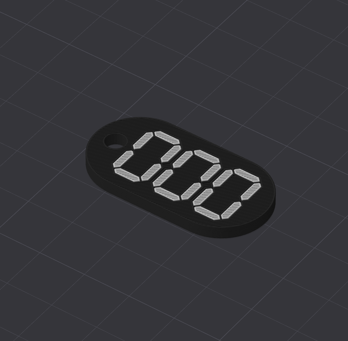 customizable 7-segment keychain 3D model