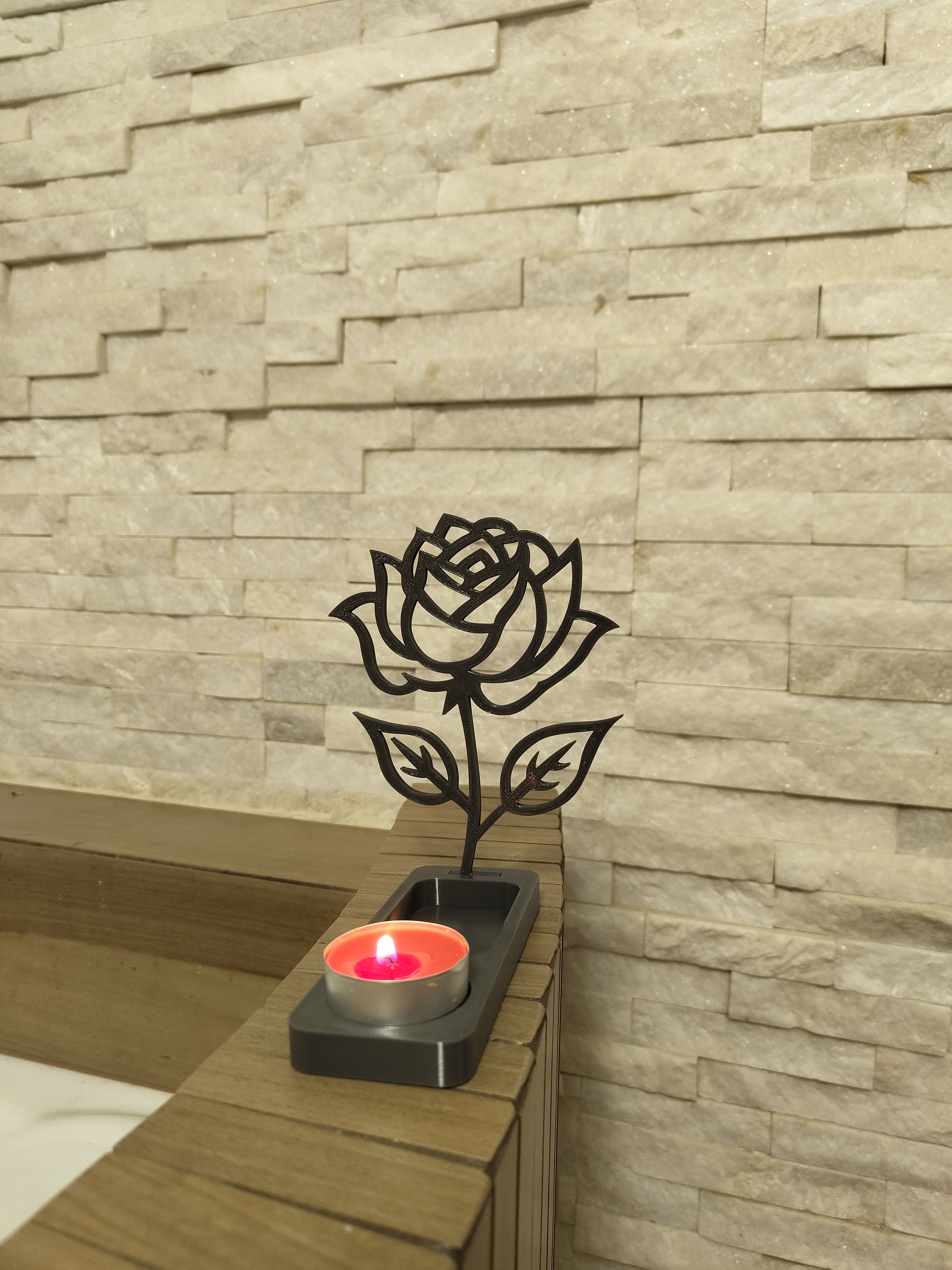 Rose shadow for tealight — miniatura 3