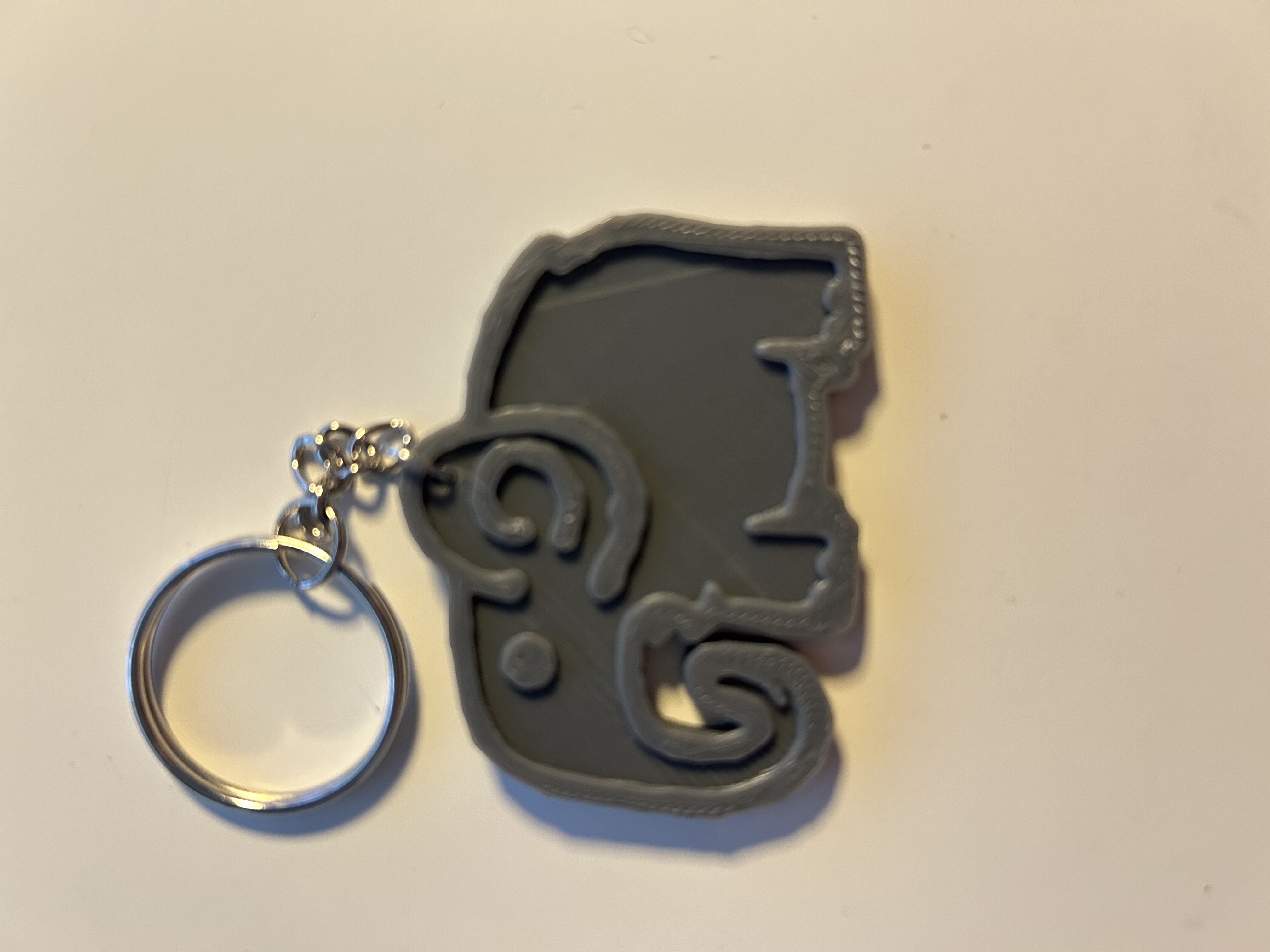 Elephant Keychain — Minimal Line Art