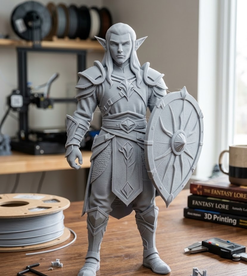 elf warrior with shield 3D model by gabi123