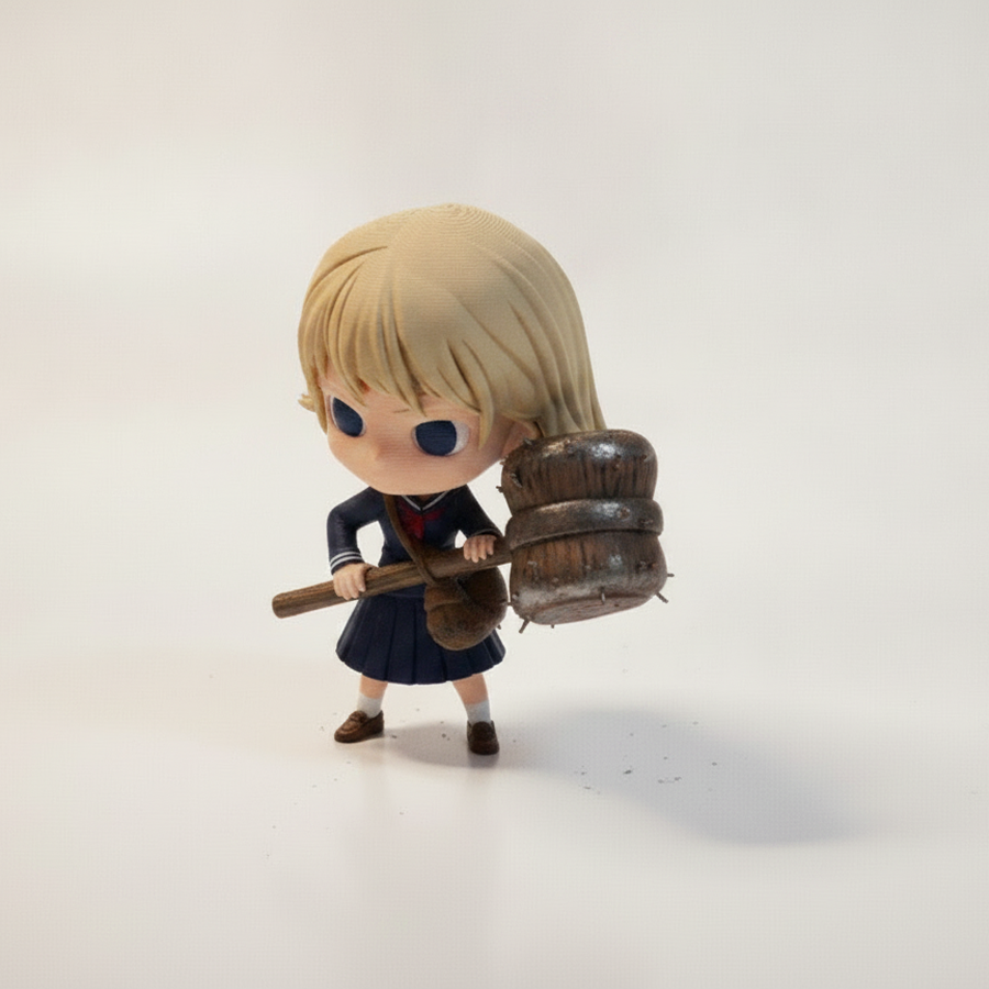 Chibi Tifa Lockhart From Final Fantasy Vii Fighting Stance Figurine 3D Printable