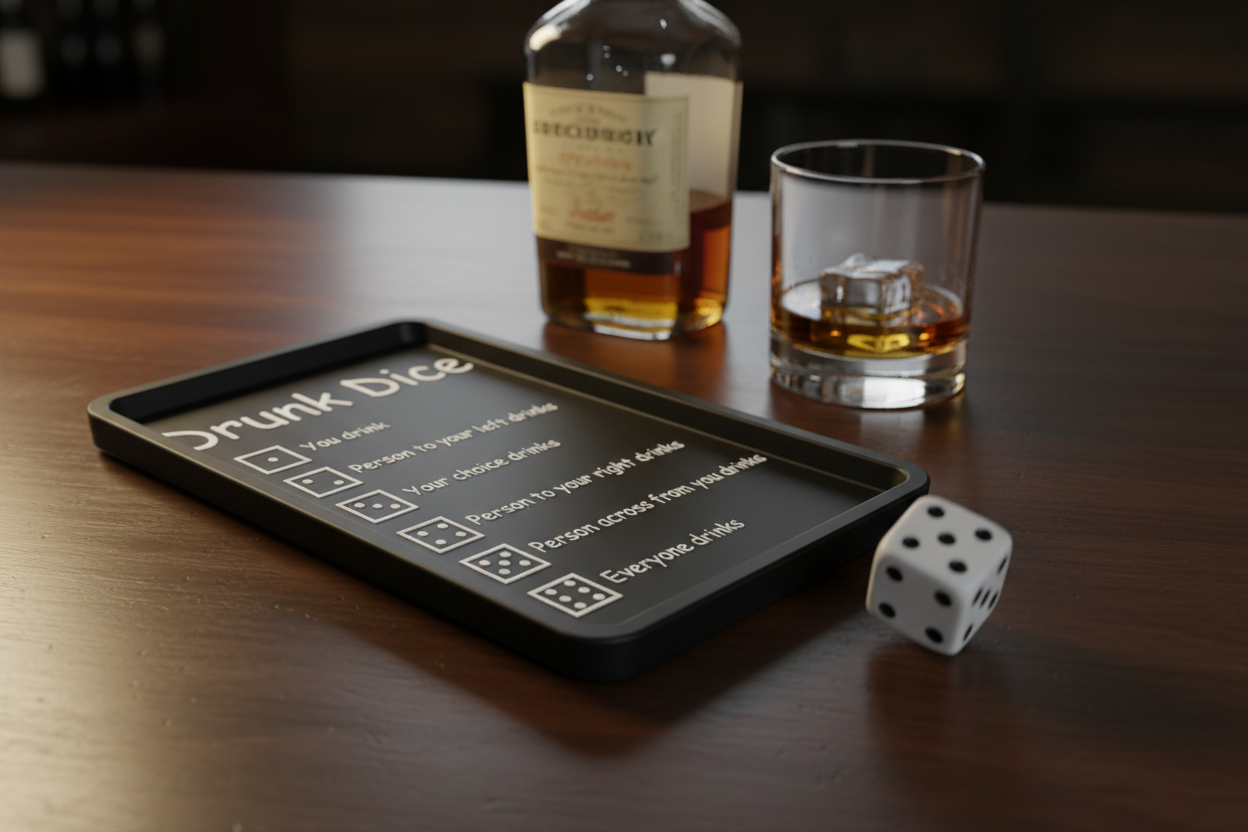 Drunk Dice Pub Game / Coaster