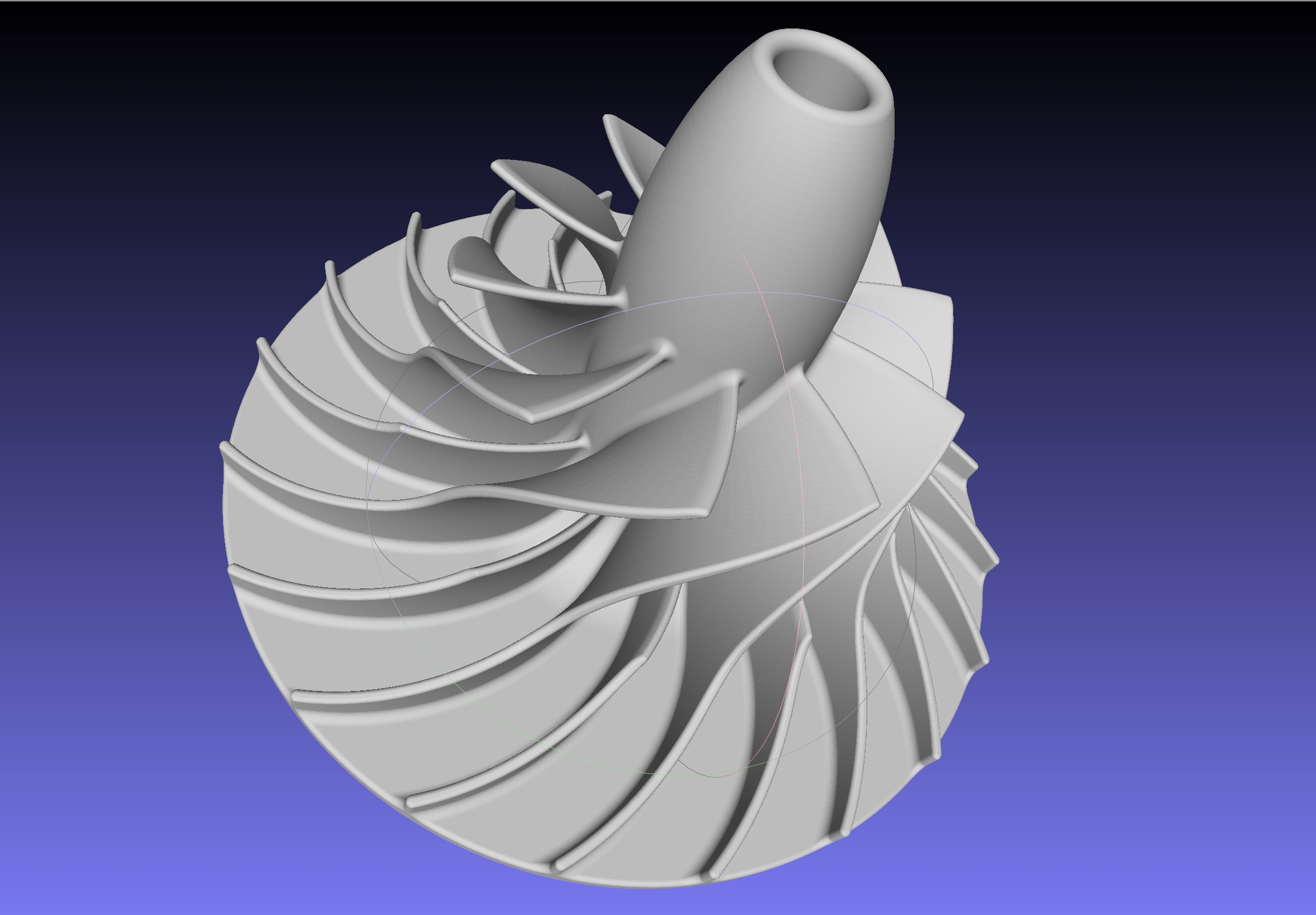 Printable Radial Pump Turbopump Impeller Model