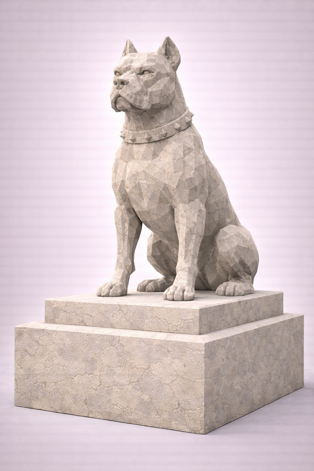 American Staffordshire Terrier Amstaff Pitbull Low Poly Statue