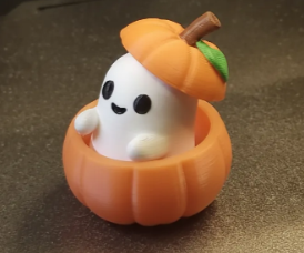 Cute Ghost In Pumpkin