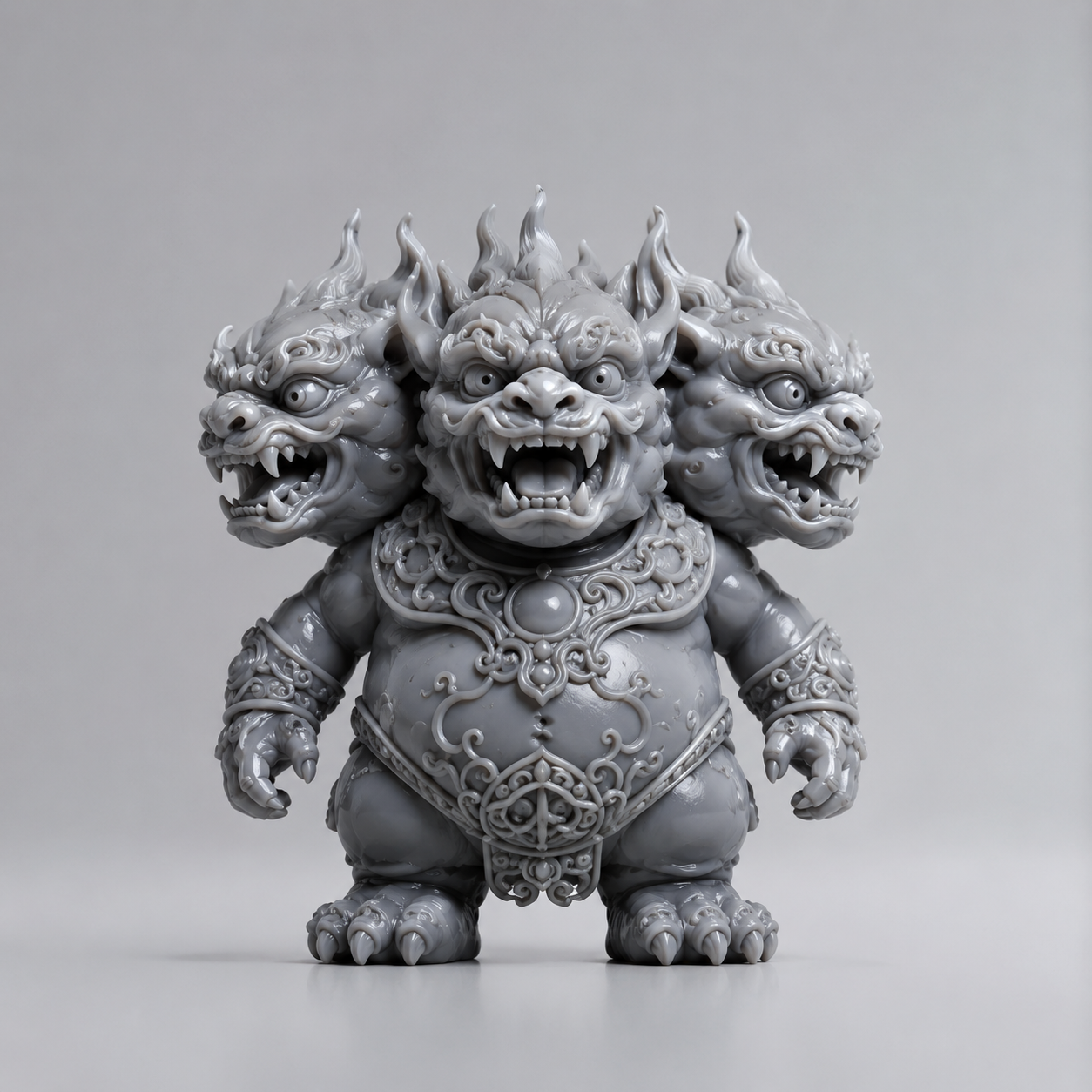 Dreiköpfiges Fabelwesen/Three-headed mythical creature