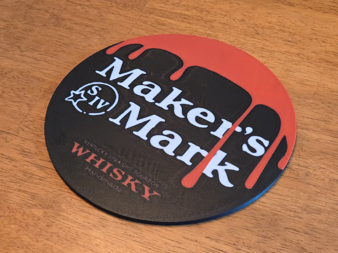 Makers Mark Straight Bourbon Whiskey Coaster ~ 4＂ by