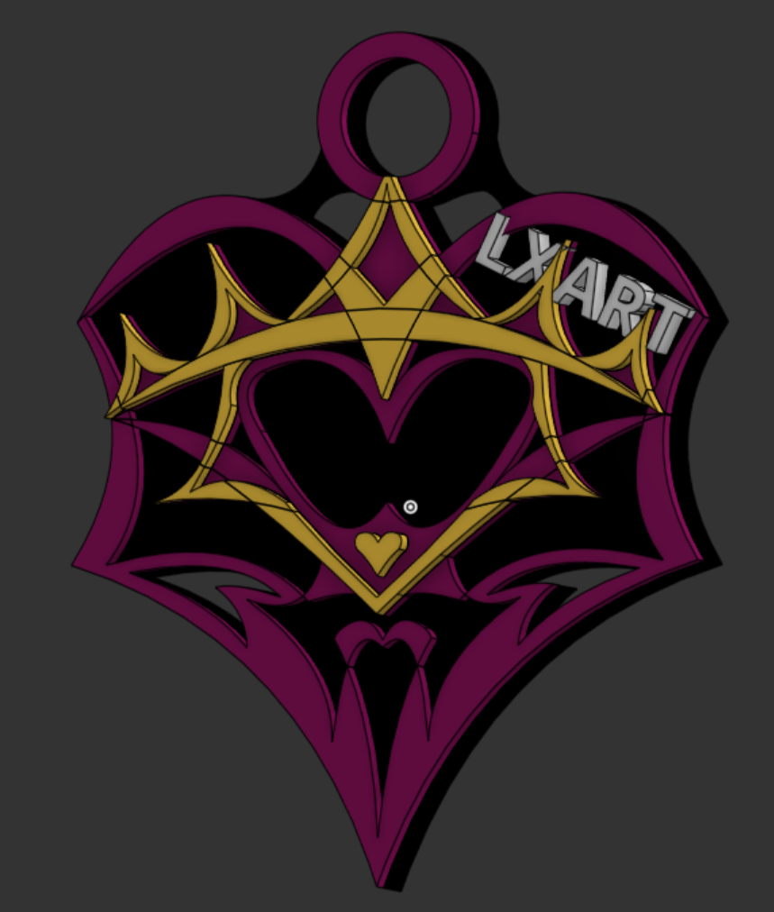 keychain - eye X queen of hearts IN GOTHIC STYLE