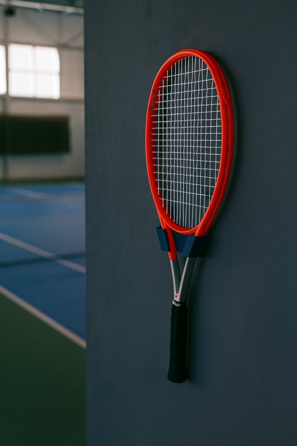 Tennis Racket Wall Mount with TPU Pads (Scratch-Free)