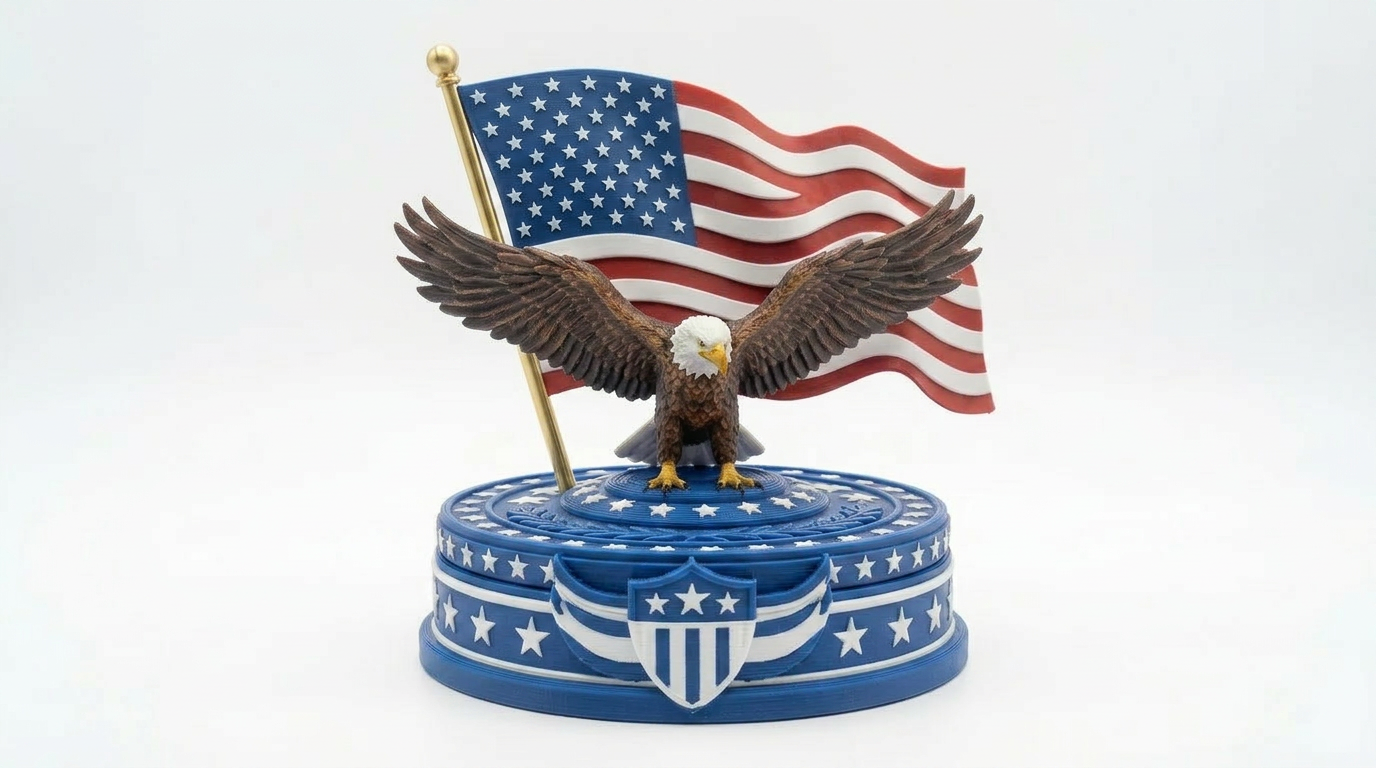 Seasonal Art - Eagle and Flag Patriotic Bust