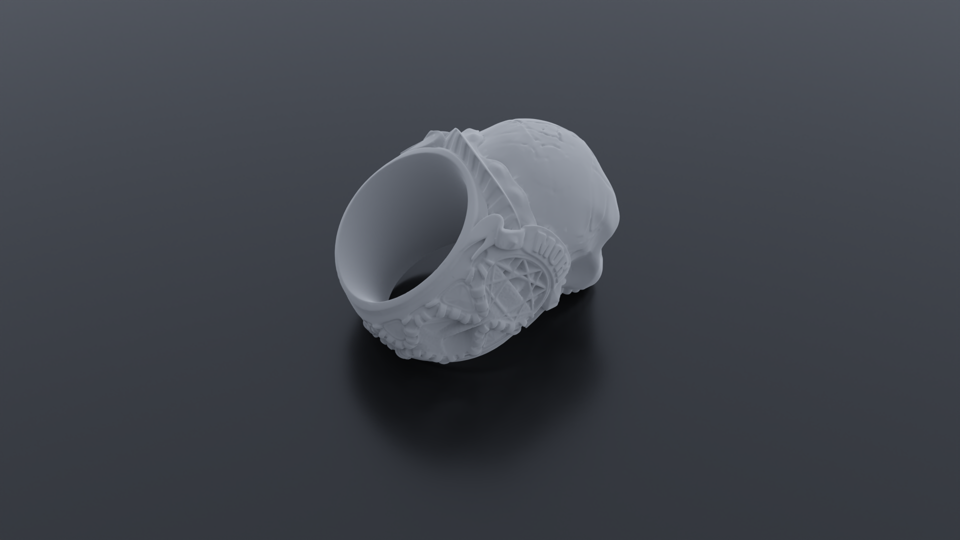 Miniatura 3 do modelo 3D Decorative Skull Ring
