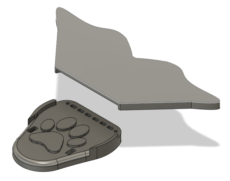 Fan with a dog's paw motive