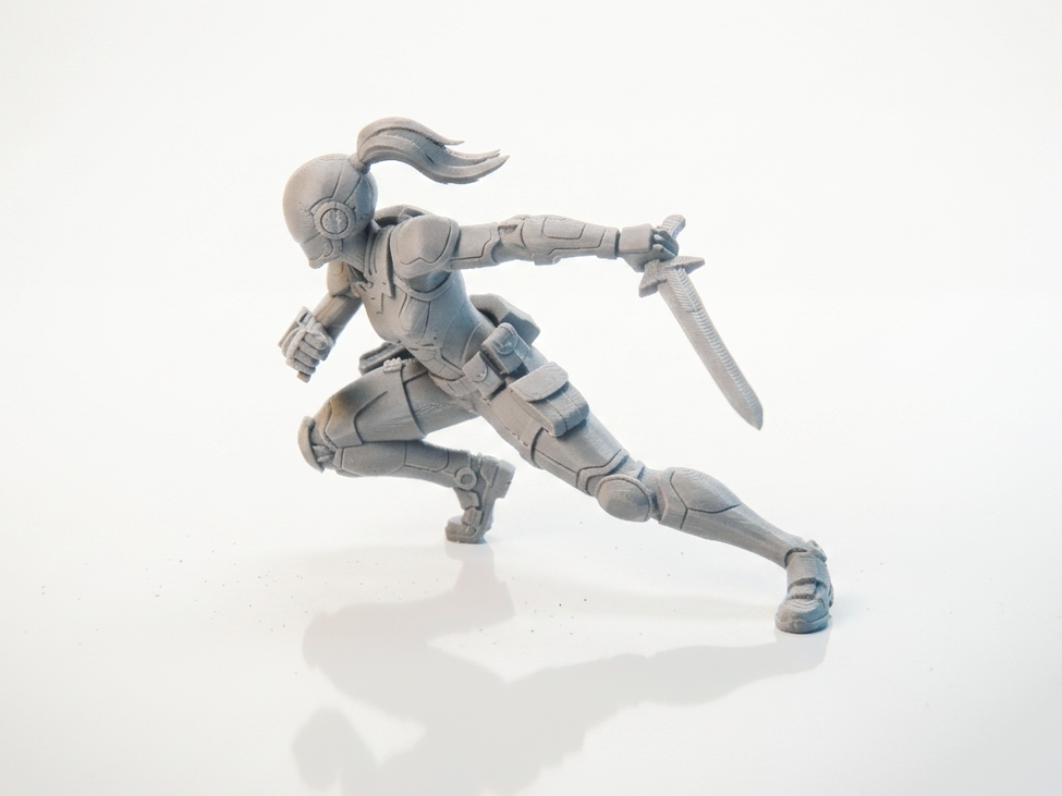 Futuristic Female Warrior Figurine 3D Printable