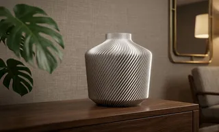 Modern Silver Spiral Decorative Vase