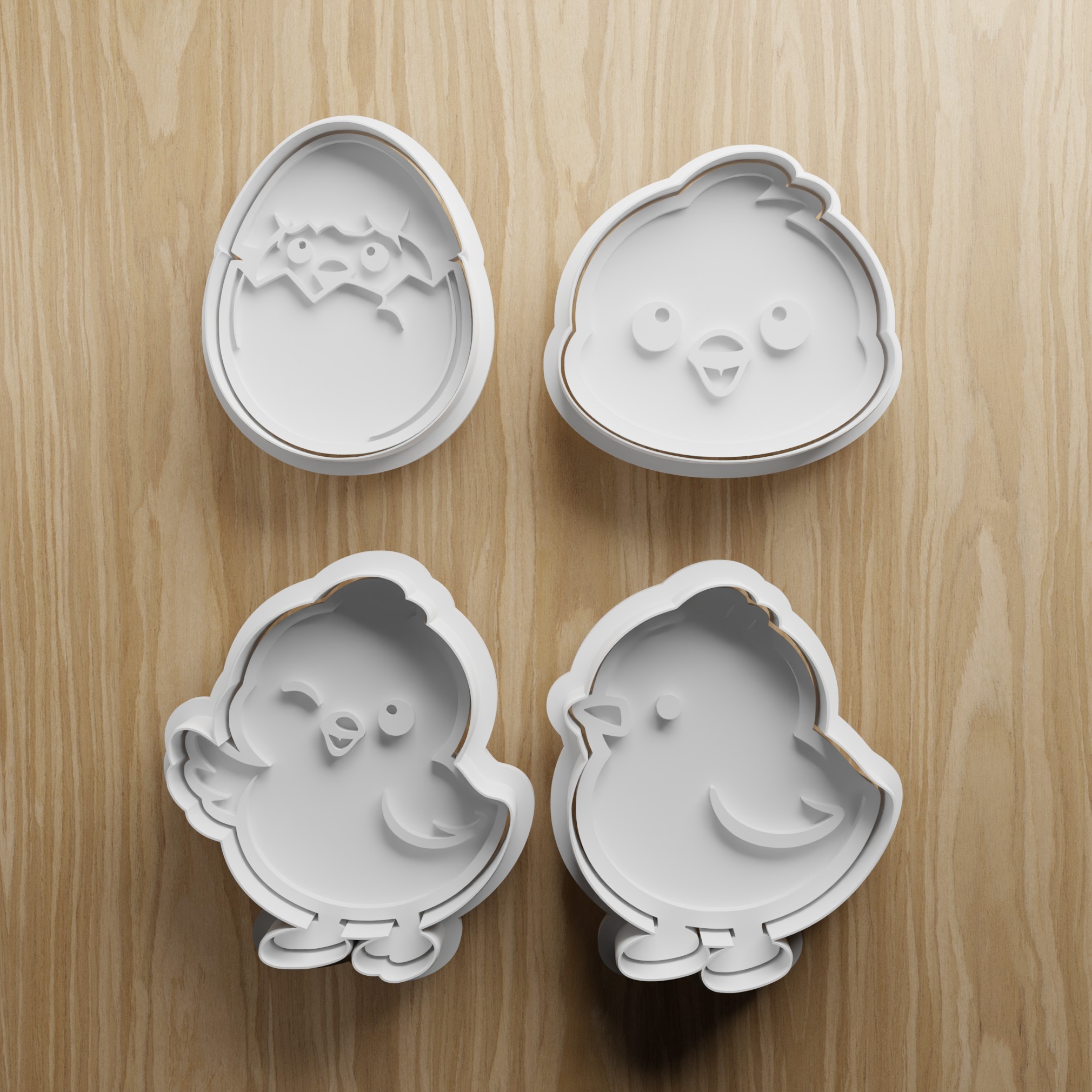 Easter Chick Cookie Cutter STL Bundle | Cute Baby Chick Fondant Cutter Set | 3D Printable