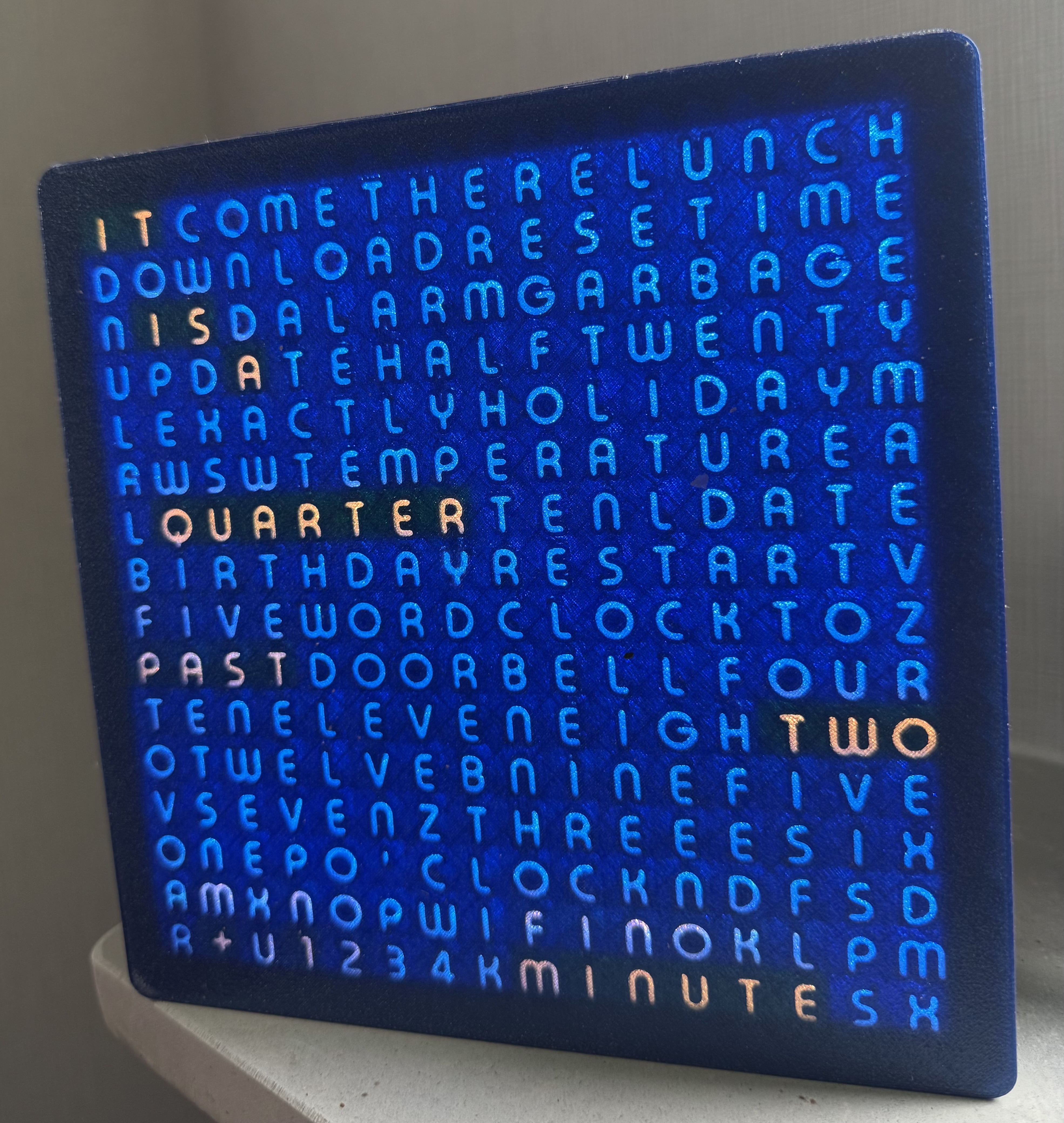 Wordclock 2024 english with added first layer