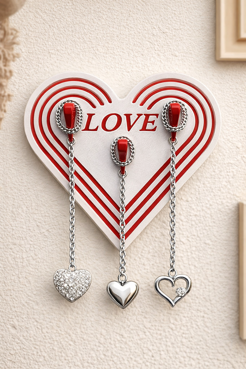 Valentienstagsherz Kettenhalter / Schmuckhalter