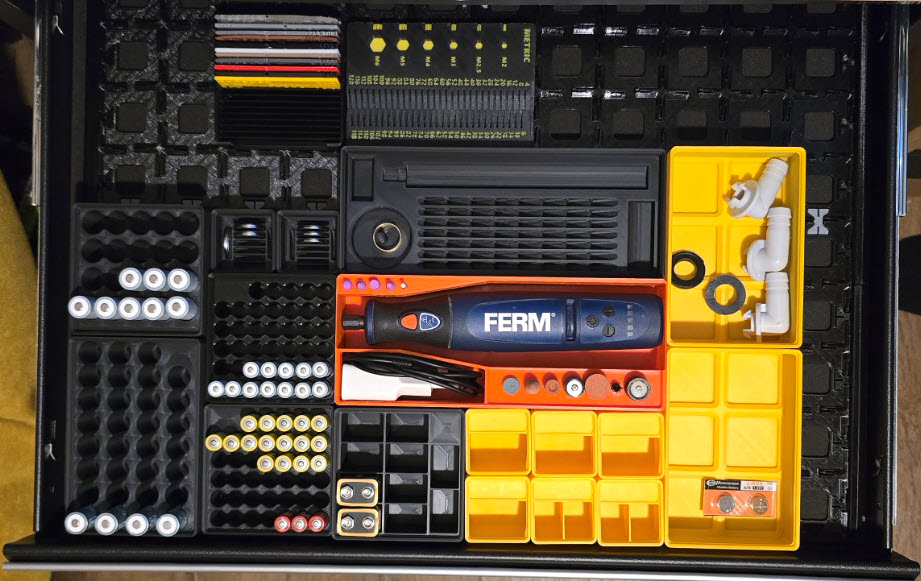 Ferm Rotary tool tray (Gridfinity 2x5x6) 3D model