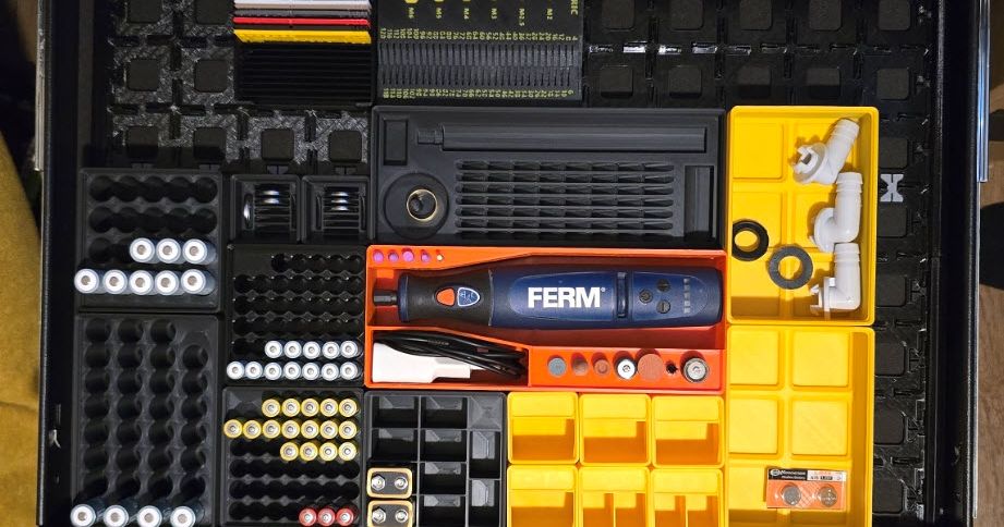 Ferm Rotary tool tray (Gridfinity 2x5x6) by V1nce78 | Download free STL ...