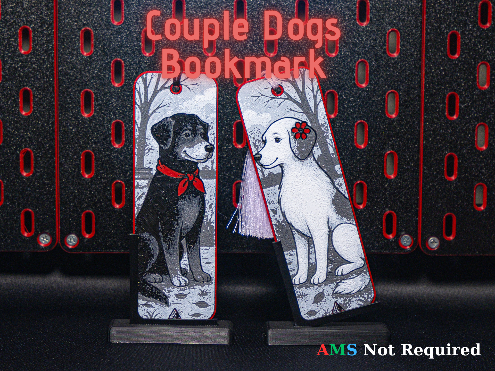 Romantic Dog Couple - Hueforge Bookmarks