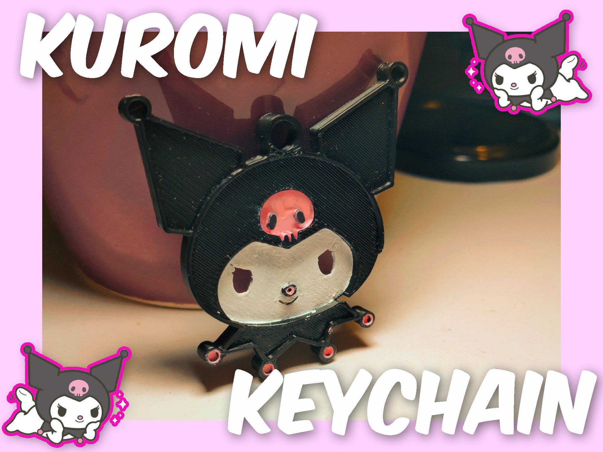 Kuromi keychain/Necklace piece
