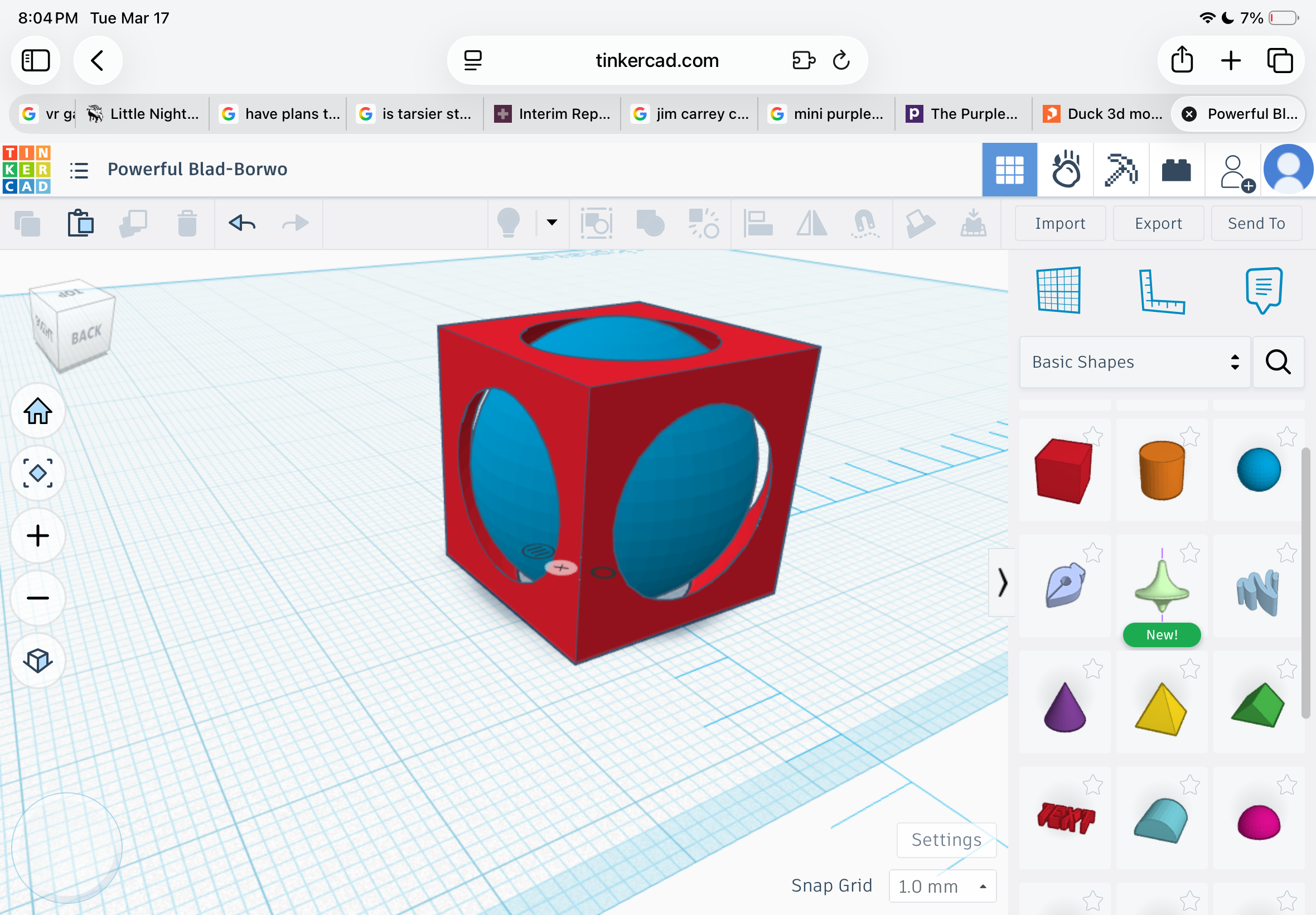 Ball in a cube
