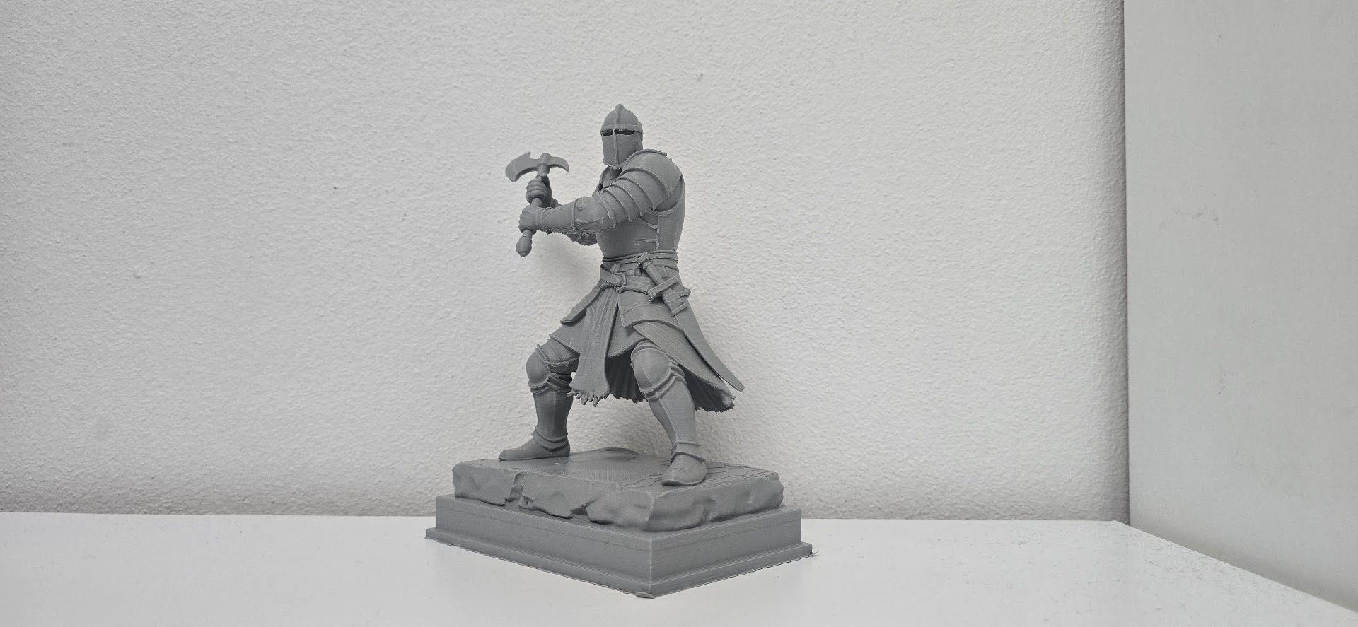 Armored Knight with Great Axe Statue