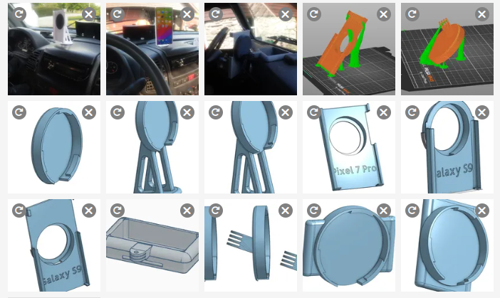 Various phone holders for Linocell Magsafe Qi2 charger.