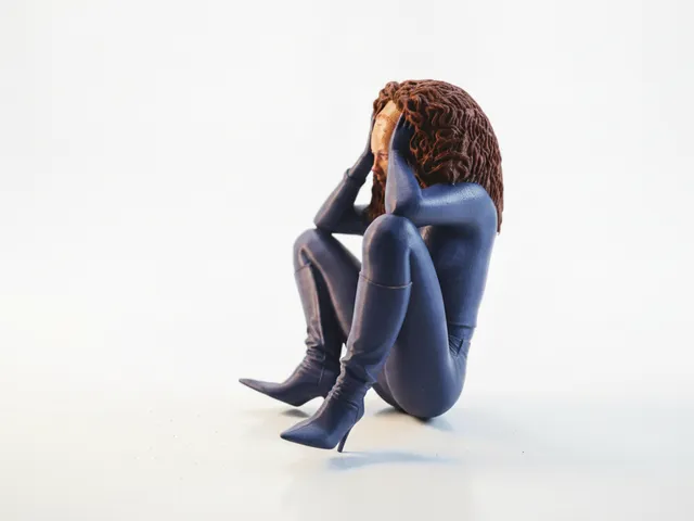 Stressed Lady Figurine Female Figure 3D Printable