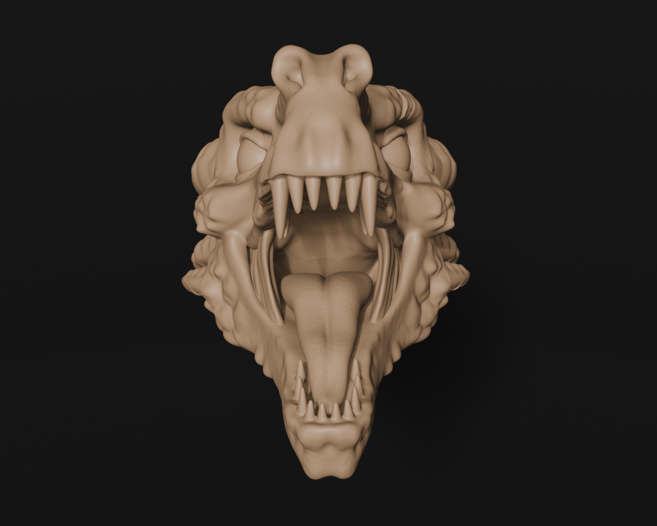 Head of the Living Wyrm – Fantasy Dragon Sculpture
