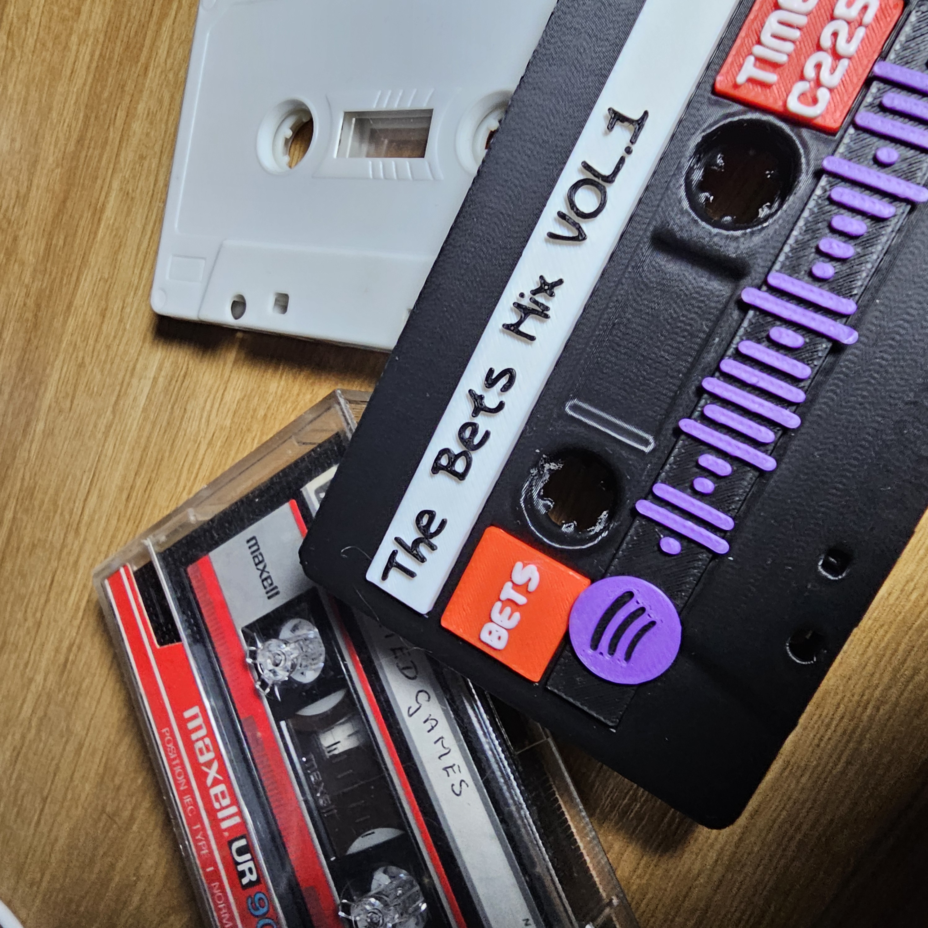 Cassette Tape with Plates for Embossing and Spotify Codes
