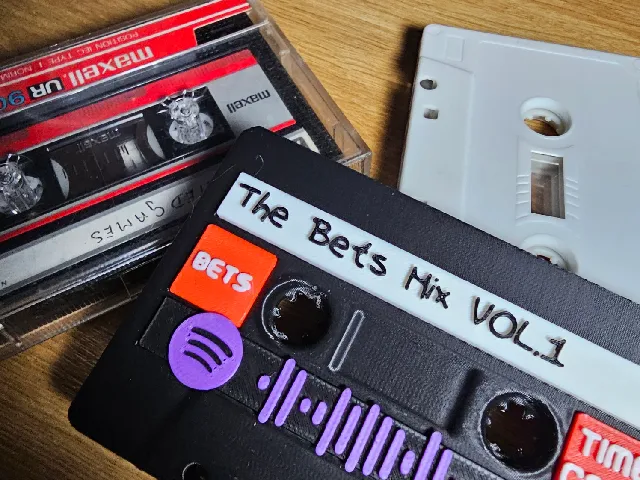 Cassette Tape with Plates for Embossing and Spotify Codes