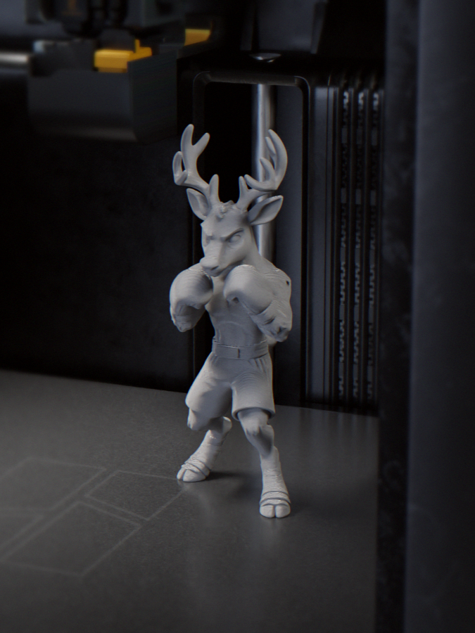 Deer Boxer Fighter Animal Figurine 3D Printable 3D model by José Pedro