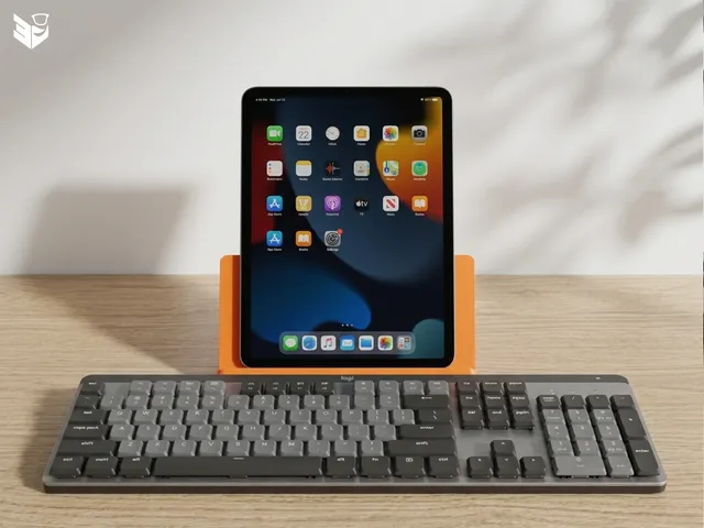 Desktop Tablet Stand for iPad & Mechanical Keyboard (No Supports + STEP file included)