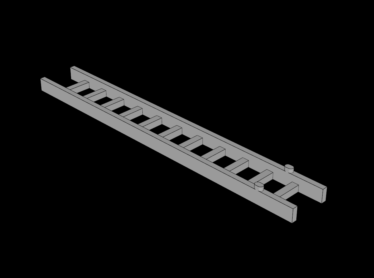 Lego Compatible (421.dat) Ladder  2 x 12 Top Section